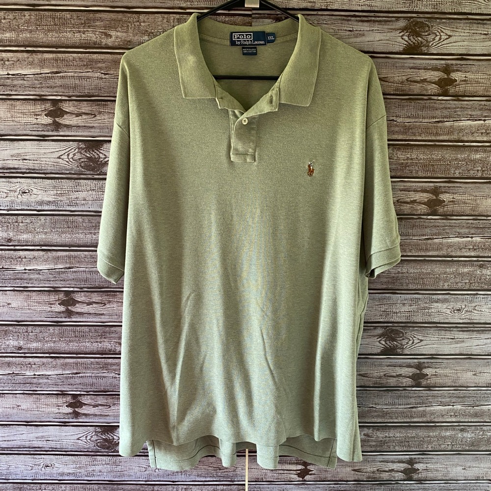 Polo Ralph Lauren Men's Short-Sleeved Polo Shirt Size XXL Green Logo